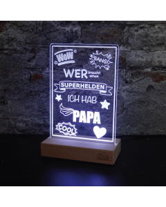 Leuchtschild Vatertag "Superhelden"